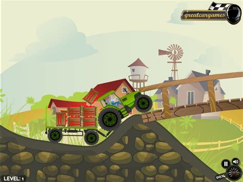 Farmer Teds Tractor Rush - Funny Car Games