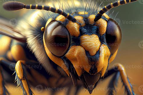 wasp face macro closeup illustration 22082786 Stock Photo at Vecteezy