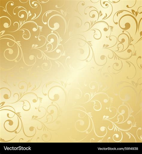 Luxury golden floral wallpaper Royalty Free Vector Image