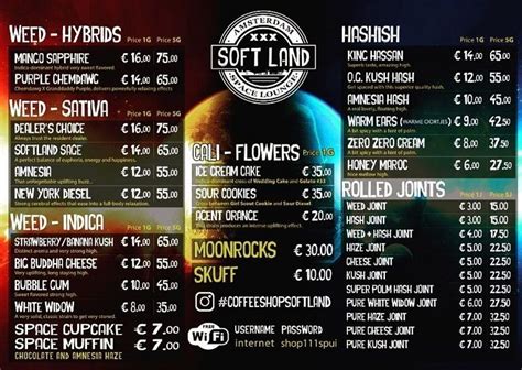 softland 2018 december | Coffeeshop menu, Coffee shop, Amsterdam coffee shop