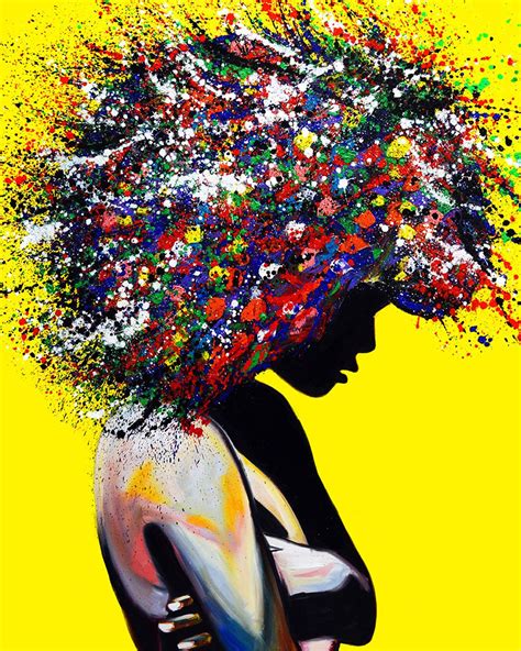 Black Art Painting Canvas Print Afro Woman Portrait Pop Art | Etsy