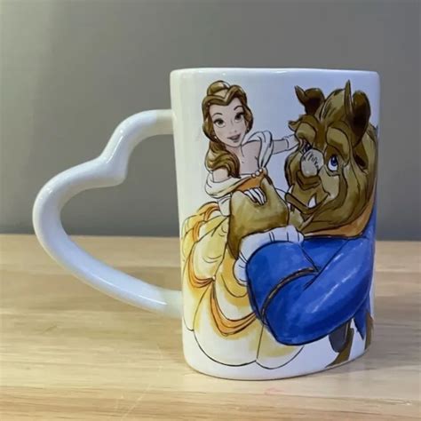 DISNEY BEAUTY AND The Beast Heart Ceramic Coffee Mug Belle $19.00 - PicClick