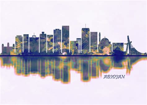 Abidjan Skyline Mixed Media by NextWay Art - Fine Art America