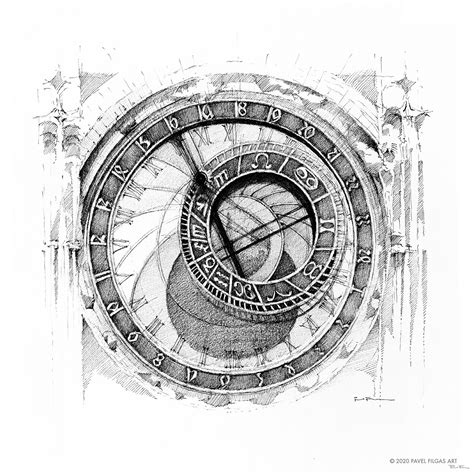 CLOCK - Prague Astronomical clock - 30x30cm 03/2020 PAVEL FILGAS ART ...