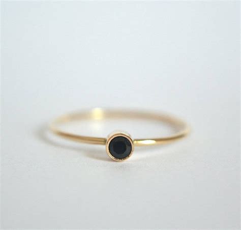 14k Gold Black Spinel Ring Black Spinel Ring Black Ring - Etsy