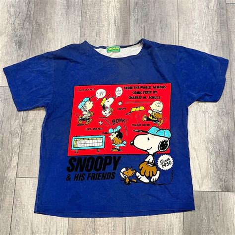 Vintage Snoopy & His Friends Comic Strip Double Sided… - Gem