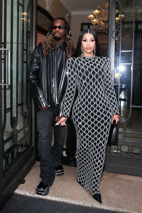 Cardi B’s Black & Silver Dress With Offset In Paris: Photos – Hollywood Life