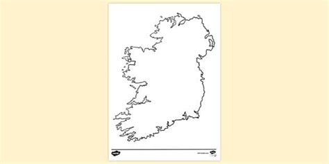 Blank Map of Ireland Colouring | Colouring Sheet - Twinkl