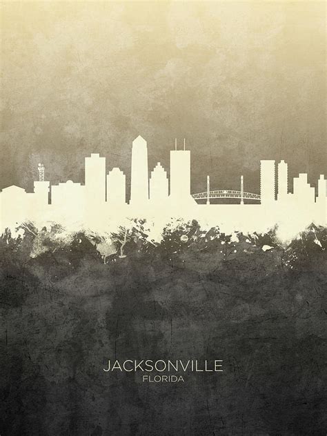 Jacksonville Florida Skyline Digital Art by Michael Tompsett - Fine Art America