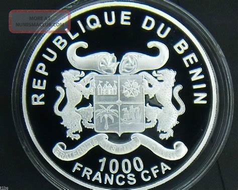 2014 Benin 1000 Francs 1 Oz. 999 Silver Prooflike Coin