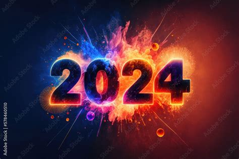 2024: A Year of Celebration and Numerical Significance. Happy New Year 2024. Generative Ai Stock ...