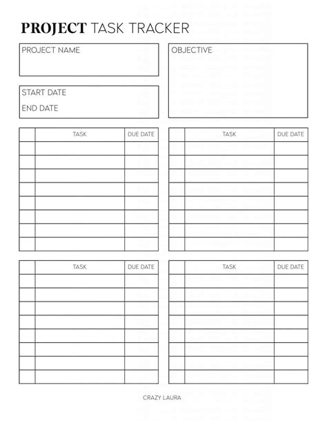 Project Management Printable Project Planner