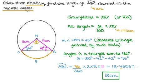 Question Video: Finding the Length of the Minor Arc in a Circle given Its Central Angle and the ...