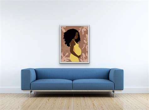 Pregnancy Art Motherhood Art Pregnant Black Woman Art - Etsy