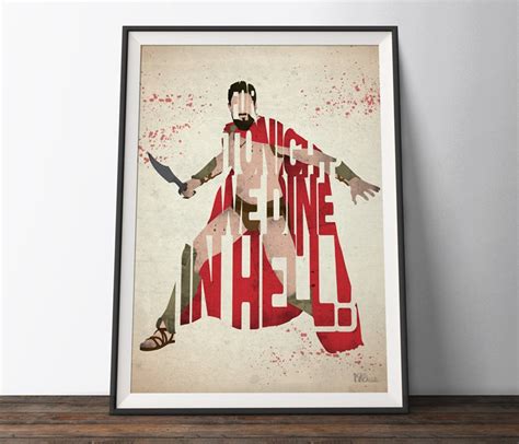 300 Movie Poster Spartan Typography Quote Film Art Print. Leonidas ...