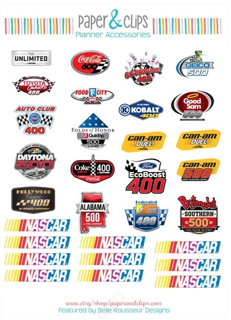 30 2017 Nascar Racing Logo Stickers by paperandclips on Etsy