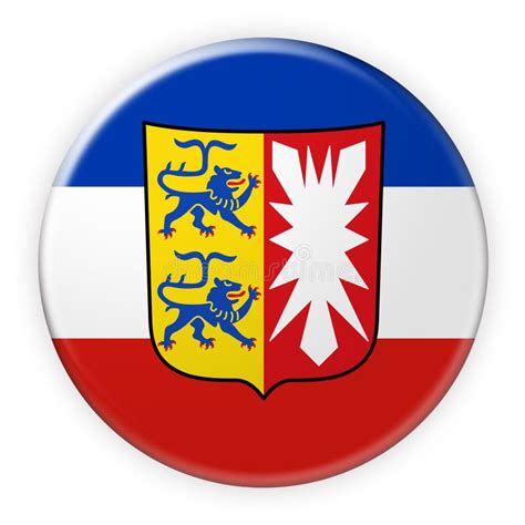 Schleswig-Holstein Flag Badge, 3d Illustration on White Background Stock Illustration ...