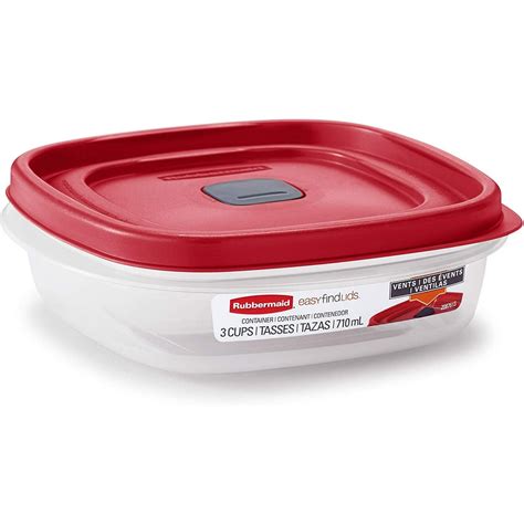 Rubbermaid Easy Find Vented Lid Food Storage Container, 3 Cup - Walmart ...