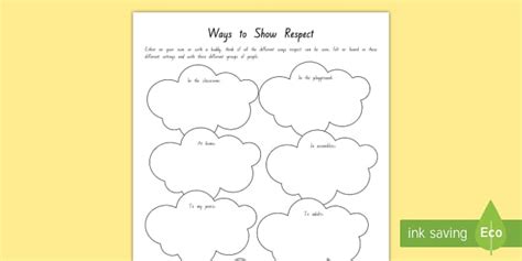 Ways to Show Respect Worksheet (teacher made) - Twinkl