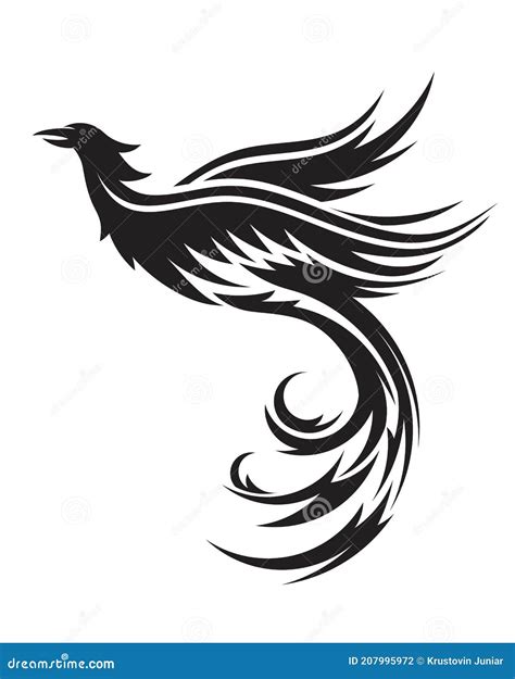 Phoenix Flying Fire Bird Vector Stock Vector - Illustration of flame ...