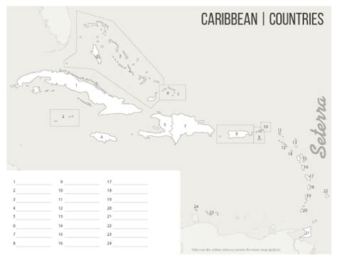 The Caribbean Countries: Printables - Seterra