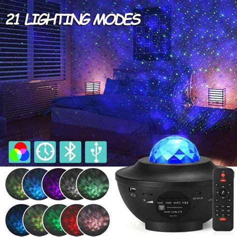 Led Star Projector Night Light Galaxy Starry Projector With Music Bluetooth Speaker Remote ...