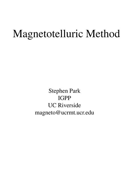 PPT - Magnetotelluric Method PowerPoint Presentation, free download - ID:1072592