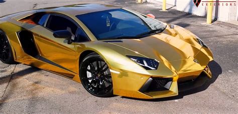 Lamborghini Aventador Wrapped in Gold Chrome - Video | Lamborghini ...