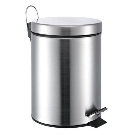 Hopeful Enterprises 5 Liter Satin Steel Residential Indoor Trash Can with Lid at Lowes.com