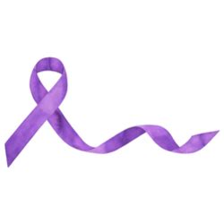 Watercolor Purple Waving Alzheimer's Ribbon Sticker