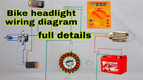 bike headlight wiring full details - YouTube