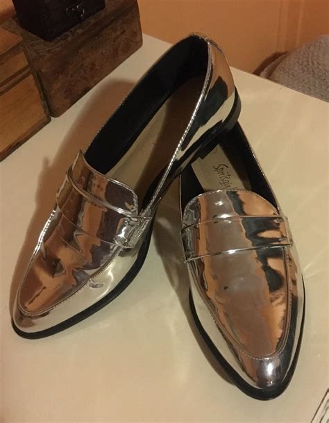 Scored these awesome patent silver loafers today! Lashed out $25 which ...