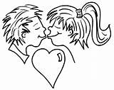 Coloring Pages Of Kissing sketch template
