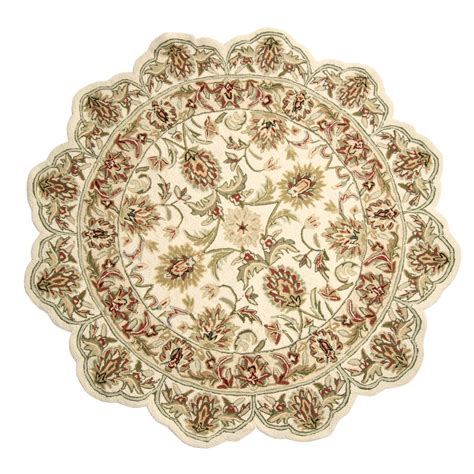 Momeni Old World Petit-Point Wool Rug - 5' Round, Scalloped Border 3371F - Save 52%