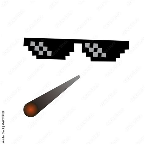 glasses pixel vector icon Pixel Art Glasses of Thug Life Meme and smoke ...