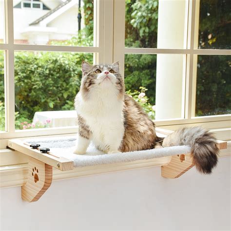 Wood Cat Window Sill Perch – Amosijoy