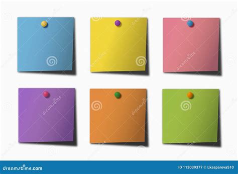 Colorful post it notes stock illustration. Illustration of paper - 113039377