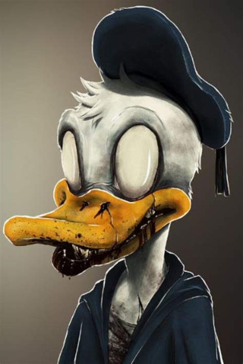 Donald Duck Zombie | Zombie cartoon, Creepy disney, Zombie disney