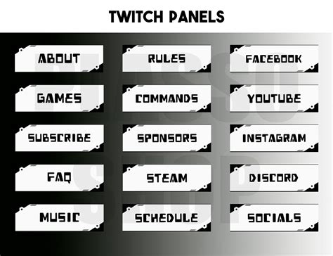 Black and White Twitch Panels 15 Banners Gamer Streamer Retro Theme - Etsy