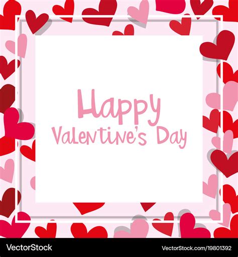 Valentine card template with heart frame Vector Image