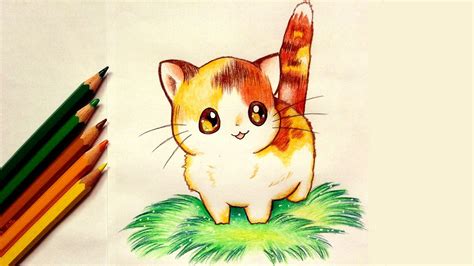 Drawing a Kawaii Kitten - YouTube