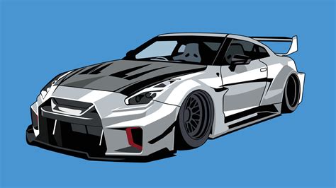 nissan GTR car illustration vector design 11711088 Vector Art at Vecteezy