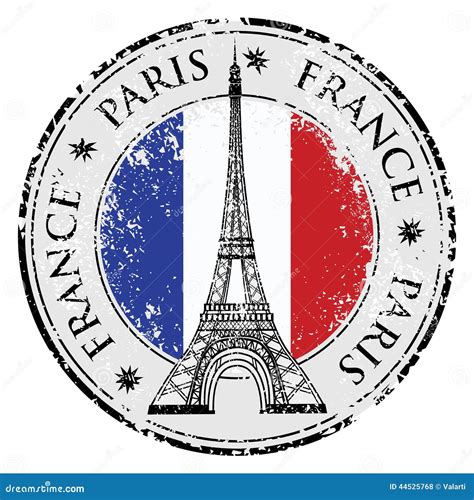 Paris Town In France Grunge Stamp, Eiffel Tower Vector Stock Vector ...