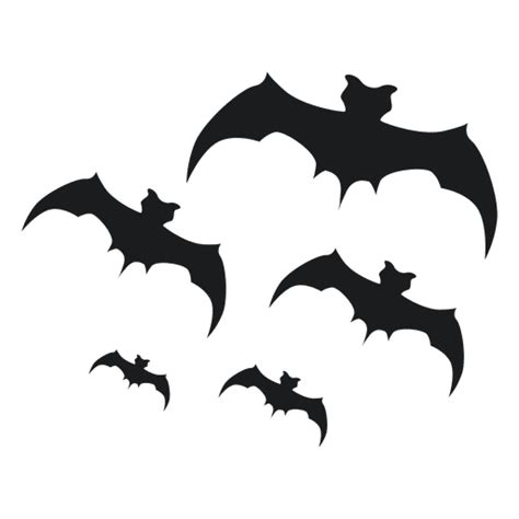 Set Of Black Bat Silhouettes PNG & SVG Design For T-Shirts