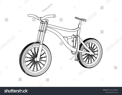 Bicycle Hand Drawing Sketch Black White Stock Illustration 2191248941 ...