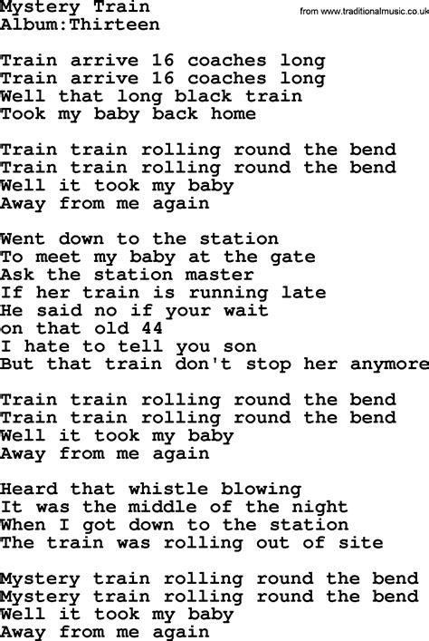 Emmylou Harris song: Mystery Train, lyrics