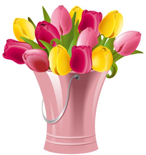 Spring Bucket with Tulips Transparent PNG Clip Art Image | Clip art, Christmas globes, Flower ...