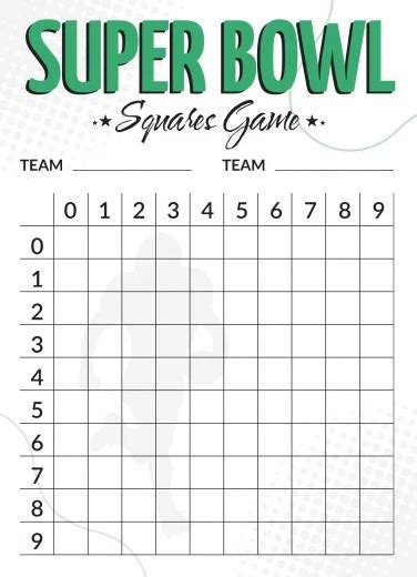 2024 Super Bowl Squares Template Fillable - Helsa Krystle