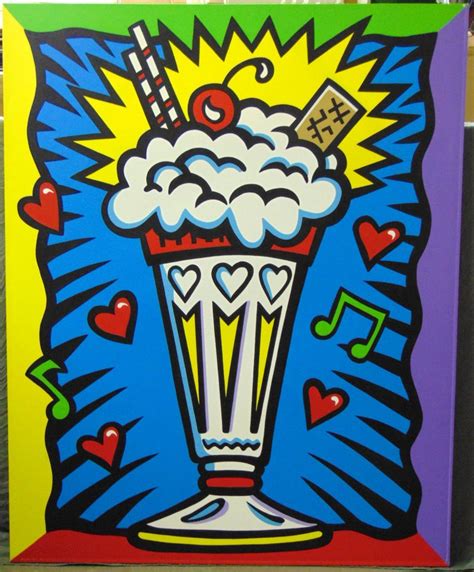 Ice Cream Sundae by Burton Morris | Pop art, Pop art food, Pop art product