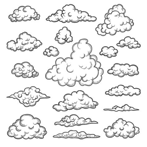 Premium Vector | Hand drawn clouds. Weather graphic symbols decorative ...